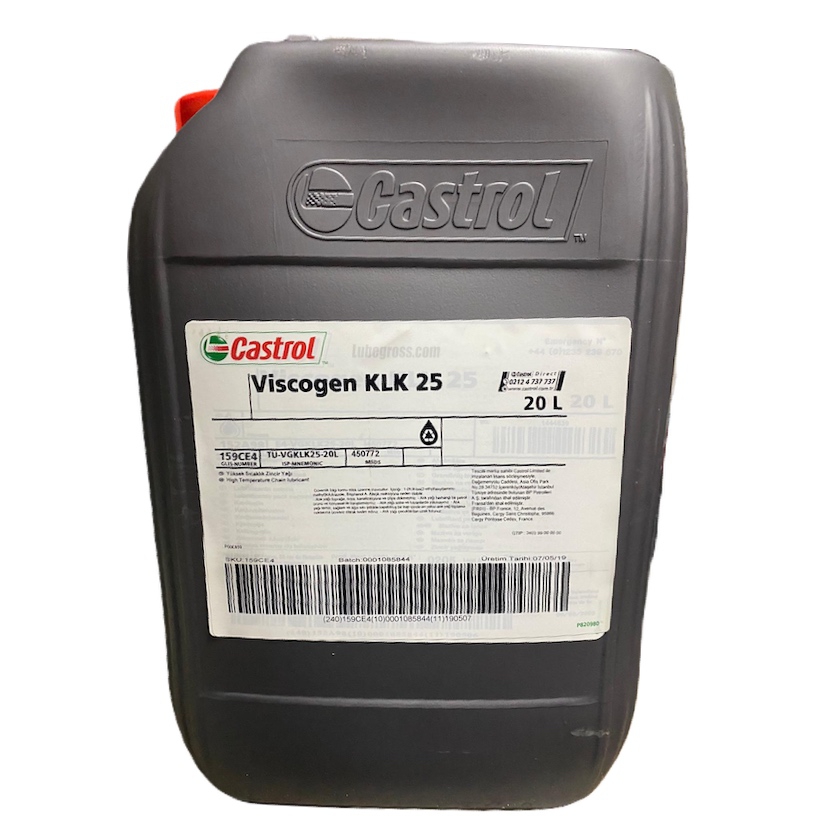 Castrol Viscogen KLK 25 Sentetik Zincir Yağı, 20Lt