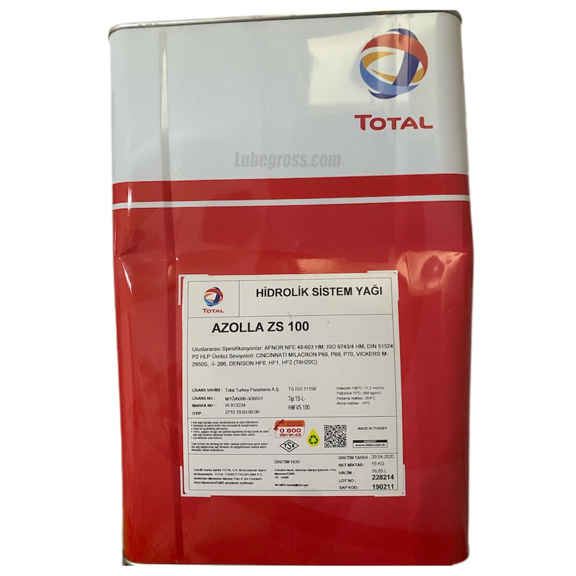 Total Azolla ZS 100 Hidrolik Yağı 15Kg