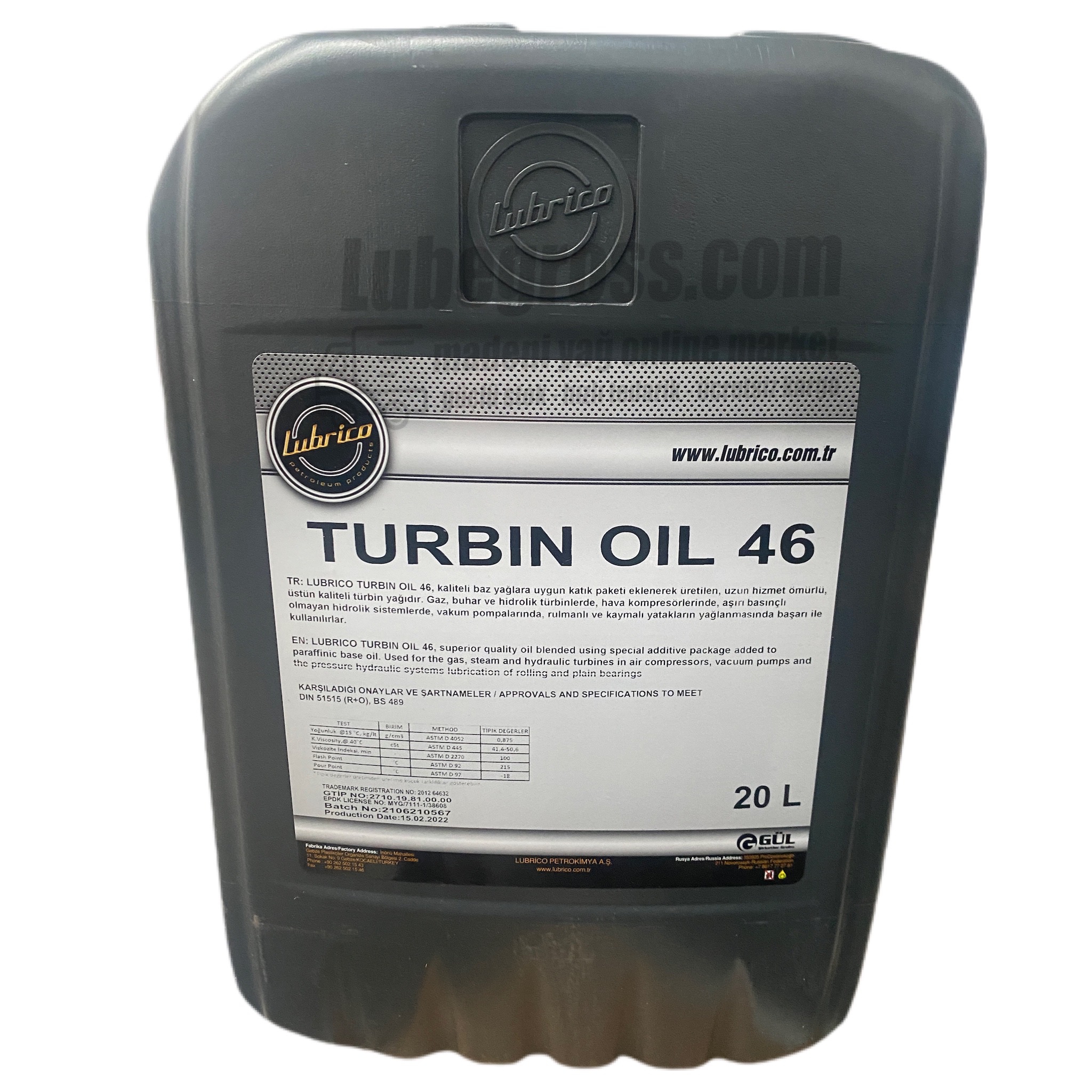 Lubrico Turbin Oil 46 20Lt.