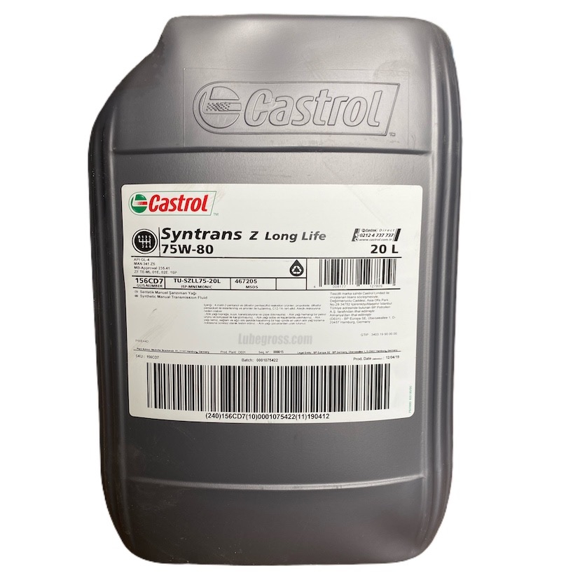 Castrol Syntrans Z Long Life 75W80 20Lt Manuel Transmisyon Yağı