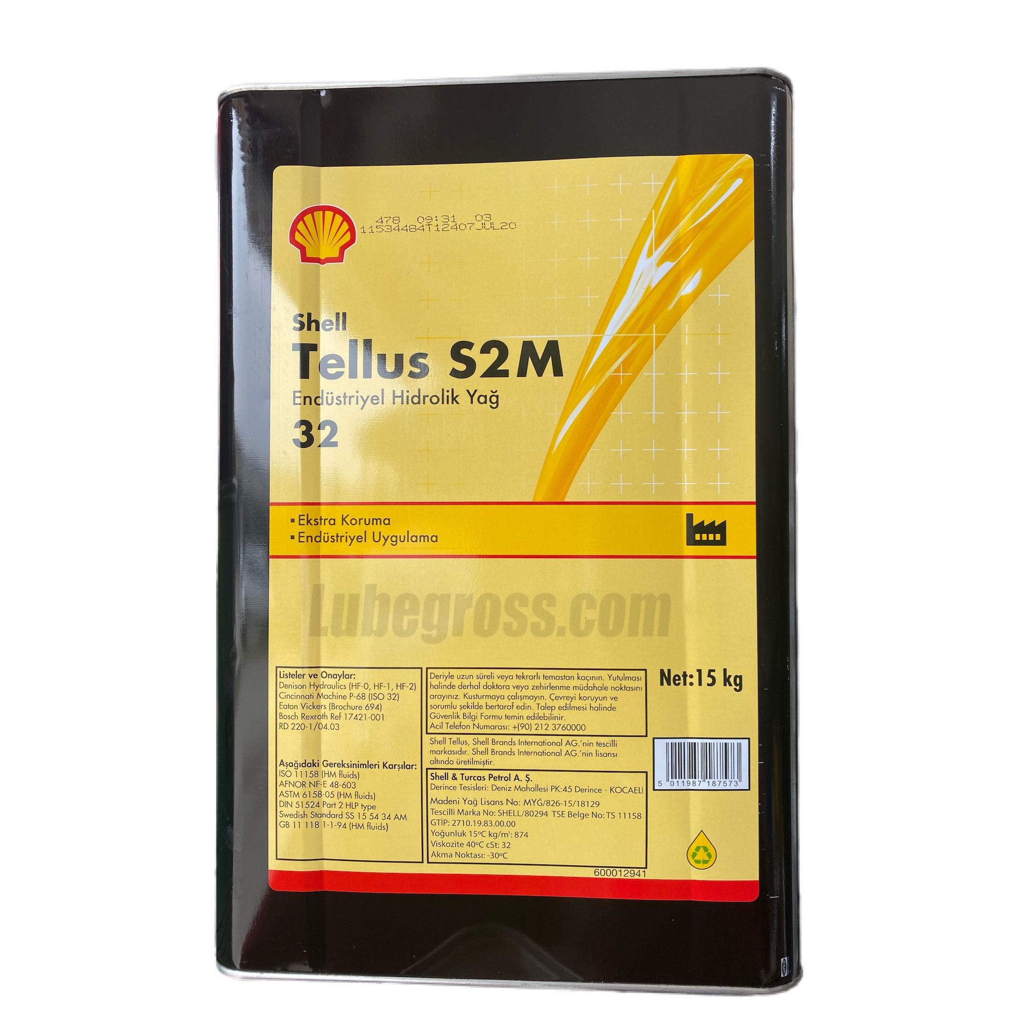 Shell Tellus S2 M 32 15Kg. Hidrolik Yağı
