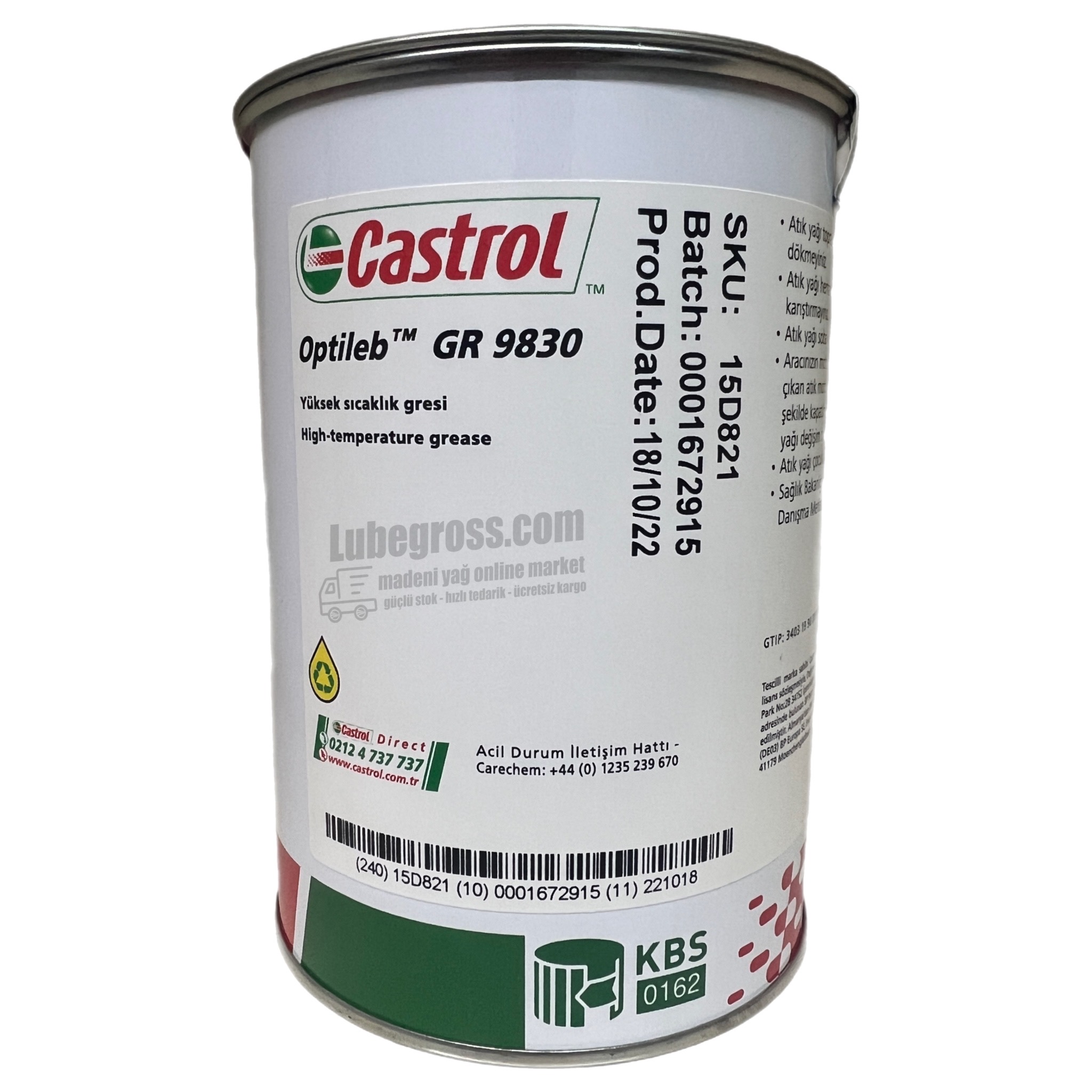 Castrol Optileb GR 9830, 1Kg PTFE Teflon Gres